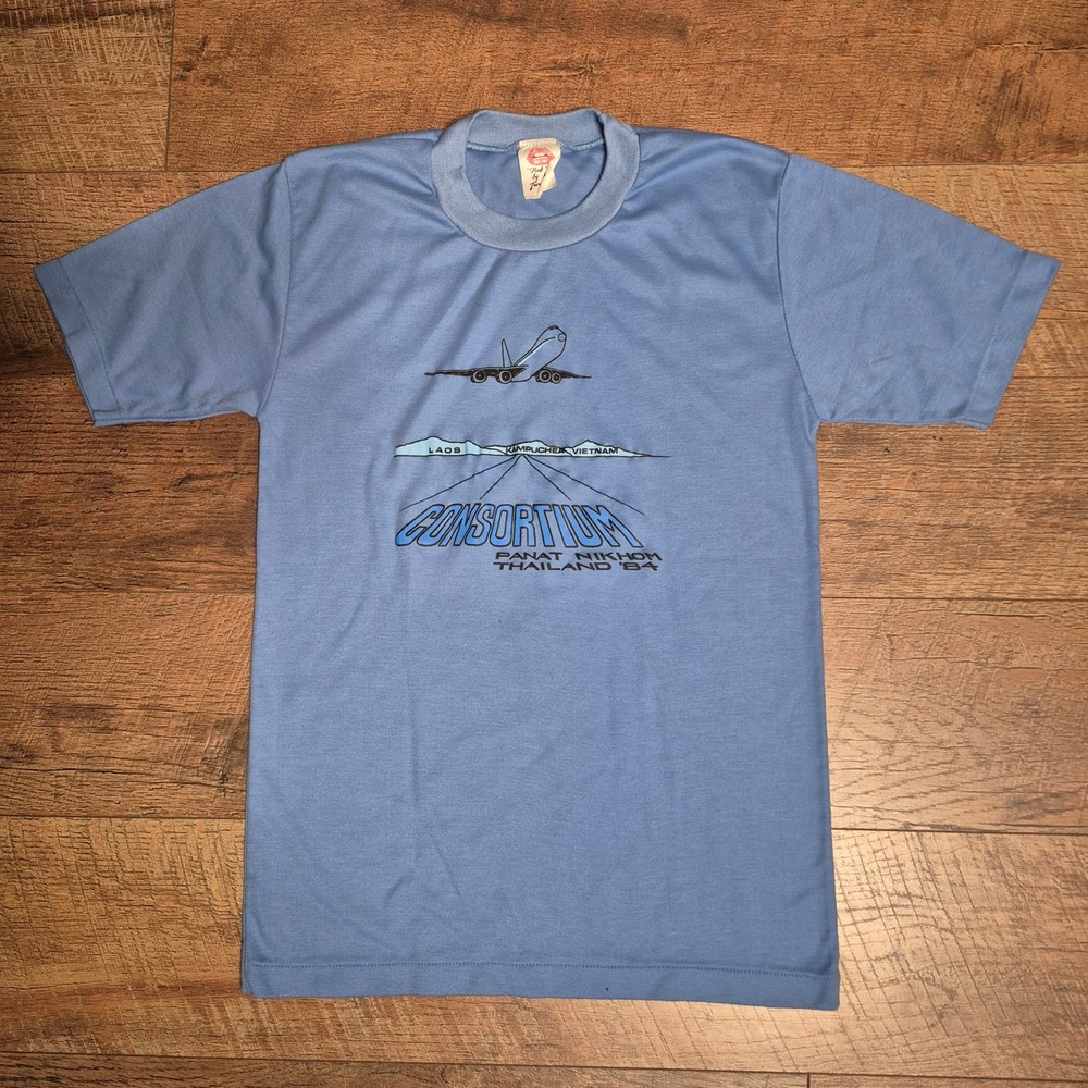 Nub Nib by Two Cities Consortium Thailand 84 Womens M Blue Vintage‎ Souvenir Tee